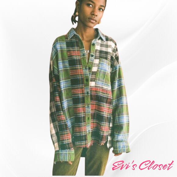 Urban Outfitters BDG Tops - Urban Outfitters BDG Women's  Flannel Oversized Multi Color Button Down Shirt  M